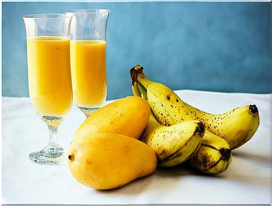 Mango and banana juice