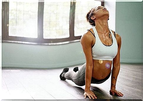 Woman doing regular yoga practice.