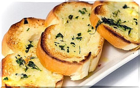 Garlic bread made with old bread