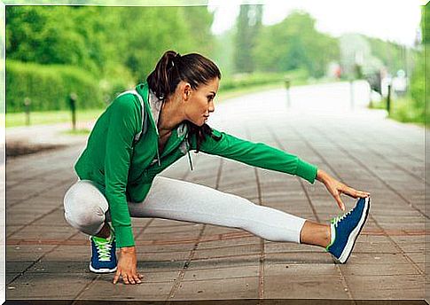 woman doing stretching