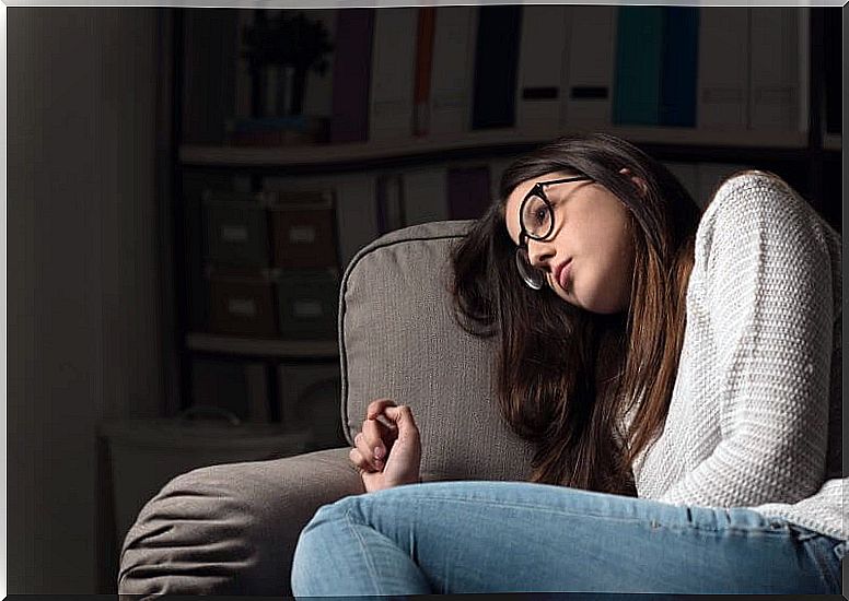 sad and pensive young woman