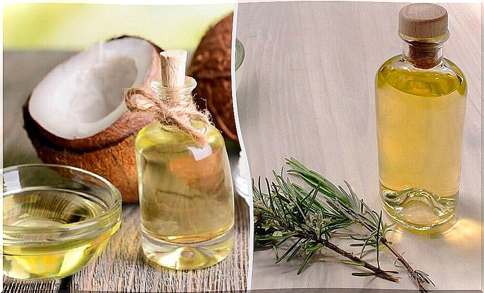 Nutritious lotion of coconut oil, grapefruit and rosemary to reduce volume